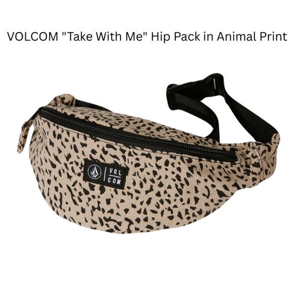 VOLCOM "Take With Me" Hip Pack in Animal Print, Fanny Bag - Picture 4 of 4